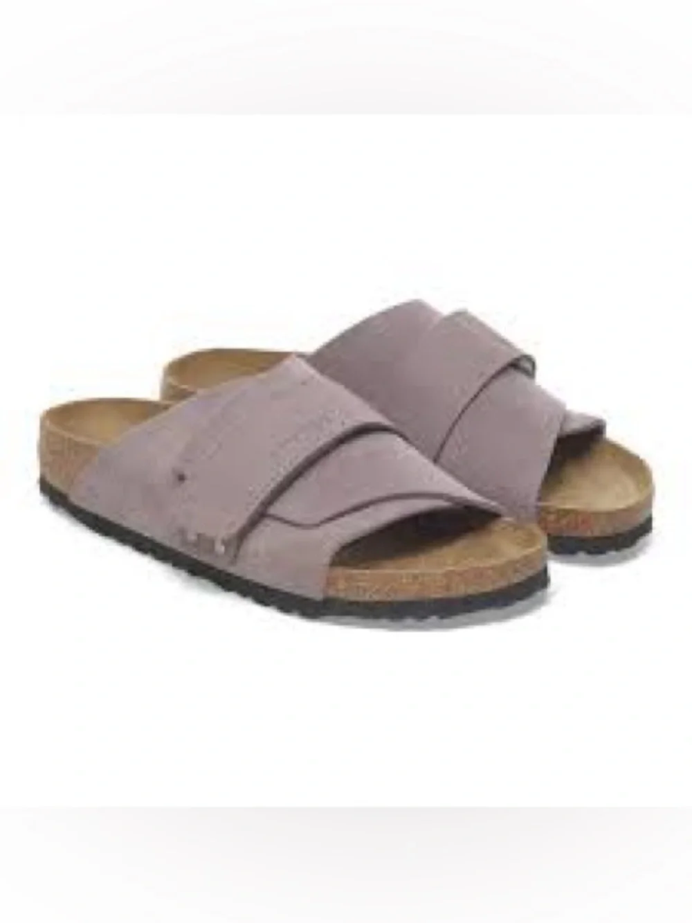 RARE Birkenstock Kyoto Nubuck Lavender Suede Slide Sandals 38 or 7.5 - Picture 2 of 9